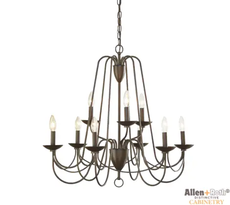 Allen + Roth Bronze 9-Light Chandelier
