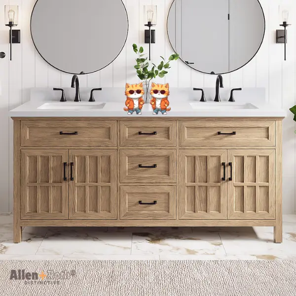 Allen + Roth Oak Double Sink Vanity