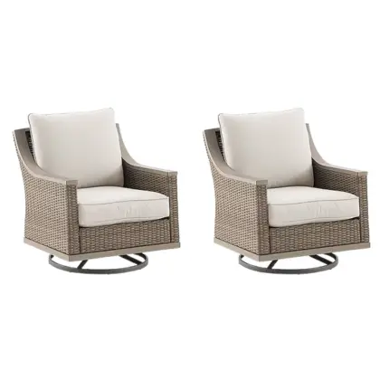 Allen + Roth Wicker Swivel Chairs