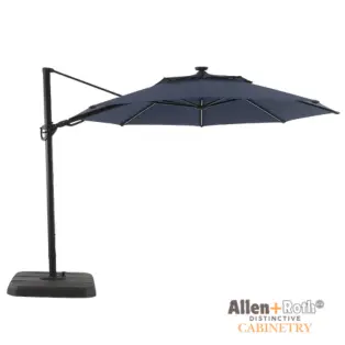 allen + roth 11-ft blue aluminum crank cantilever patio umbrella