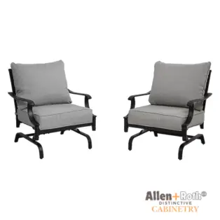 allen + roth Thomas Lake 2-piece gray steel conversation chairs
