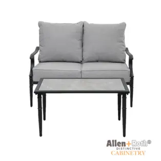 allen + roth Thomas Lake 2-piece patio conversation set, gray cushions