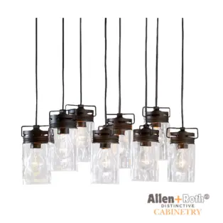 allen + roth Vallymede 8-Light Bronze Farmhouse Pendant Light