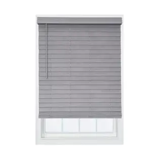 allen + roth 35.75x72-in Gray Cordless Faux Wood Blinds