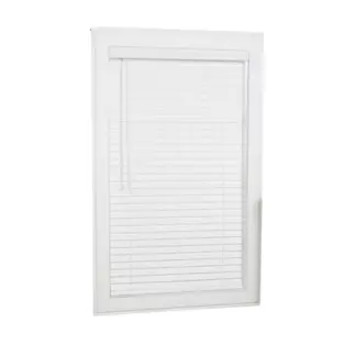 allen + roth 35x64-in White Cordless Faux Wood Blinds