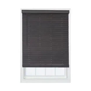 allen + roth 44.5x72-in Walnut Cordless Faux Wood Blinds
