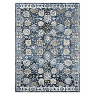 allen + roth 8x10 Blue Floral Botanical Indoor Area Rug