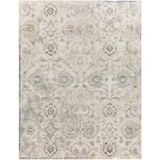allen + roth 8x10 Gray Floral Persian Indoor Area Rug